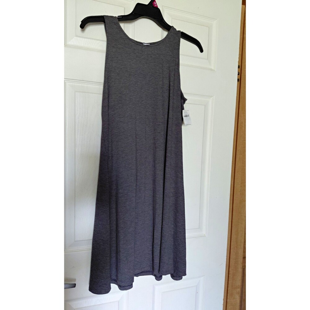 Old Navy Women's Solid Gray Knit Tank Midi Dress Round Neck Sleeveless L